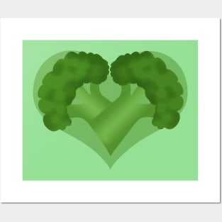 Broccoli heart Posters and Art